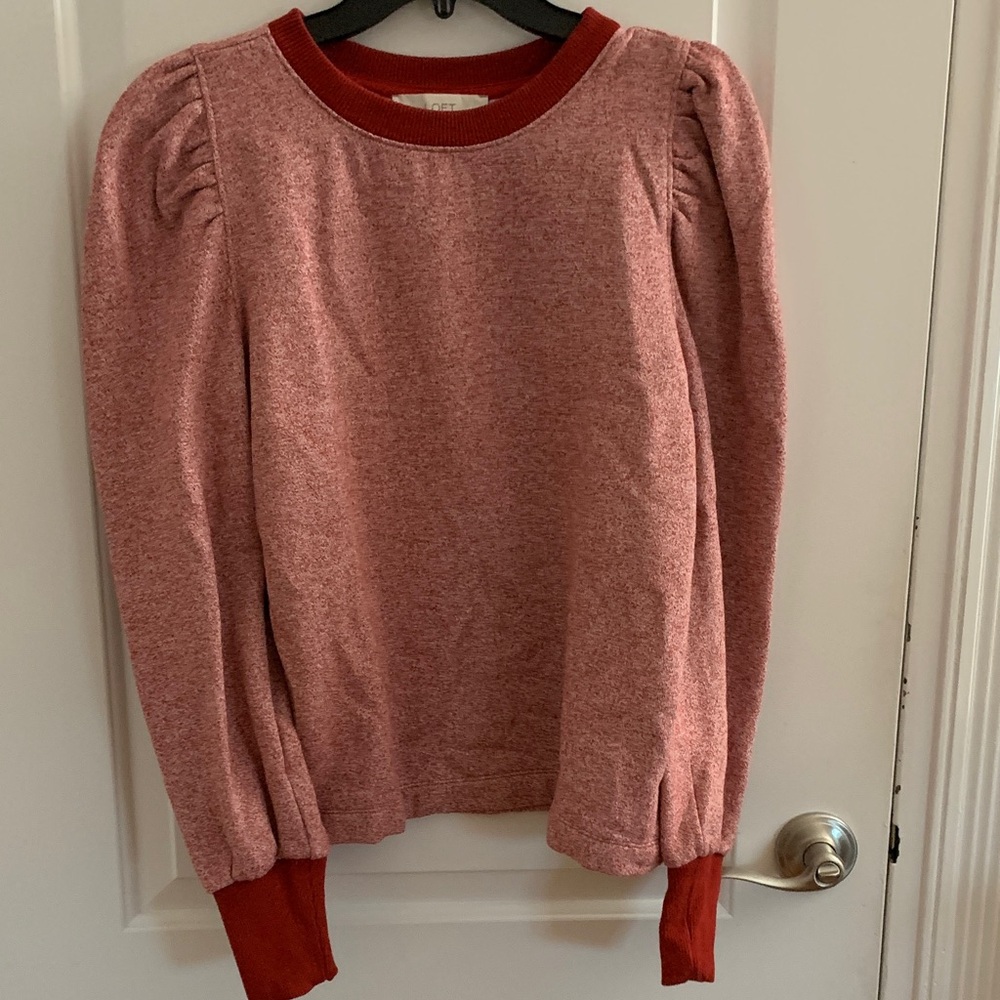 LOFT Deep Red Knit Top